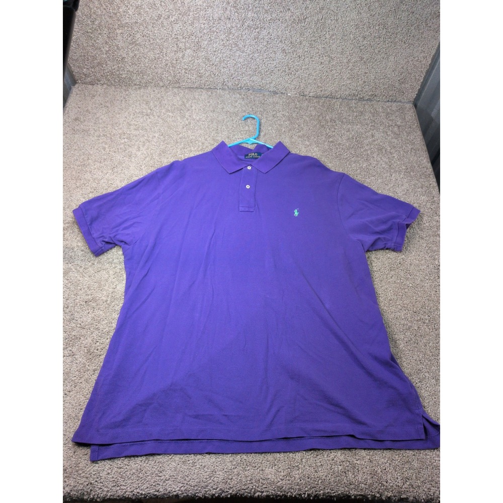 Ralph Lauren Purple Polo Shirt with Contrast Pony Logo Excellent Condition